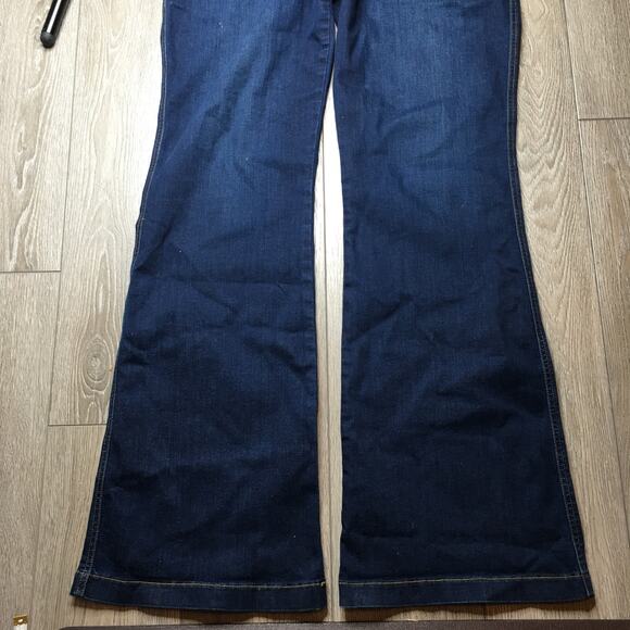 Spanx Womens Flared High Rise Denim Jean Dark Wash Stretch Waist Pull On 2X - Picture 9 of 12